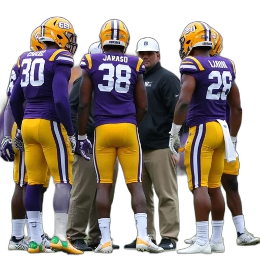 group, lsu, football, players transparent PNG cut-out