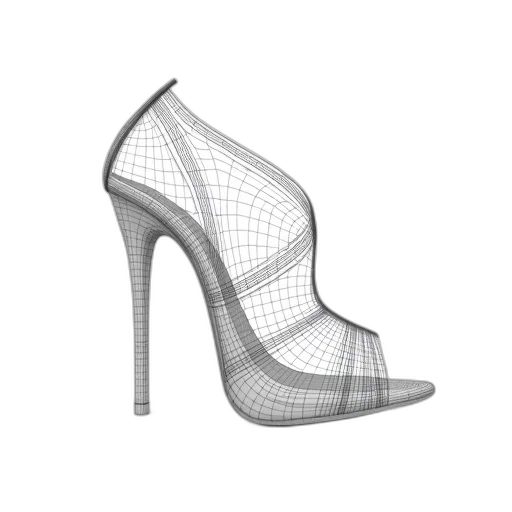 shoes, 3d render, photorealistic, monochrome transparent PNG cut-out