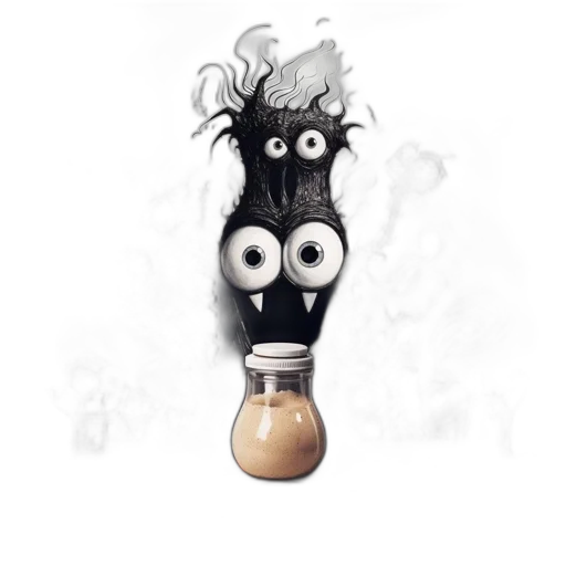 mask, bottle, staff, hair transparent PNG cut-out