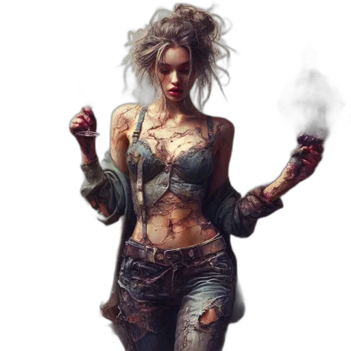 concept art, fantasy art, cyberpunk, comic book art transparent PNG cut-out