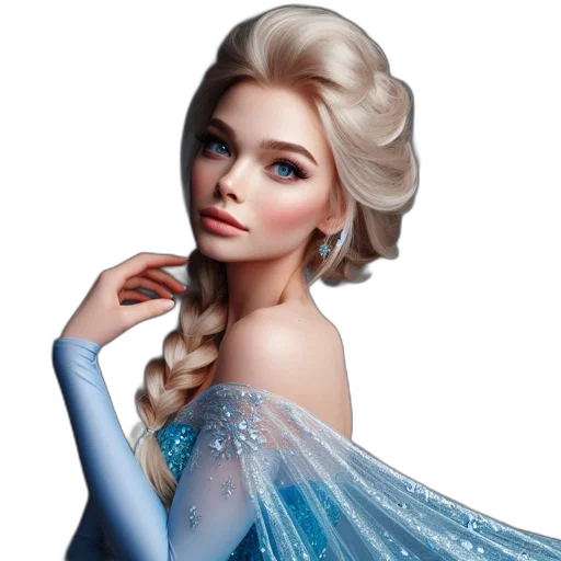 dress, hair, photorealistic, fantasy art transparent PNG cut-out