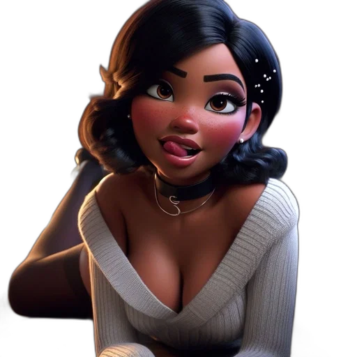 face, dress, concept art, 3d render transparent PNG cut-out