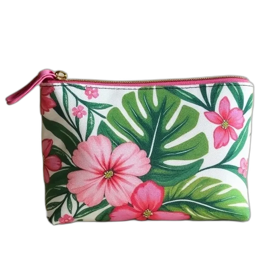 pink, green, tropical, leaves transparent PNG cut-out