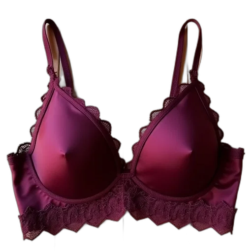 maroon-colored, bra, lace, trim transparent PNG cut-out