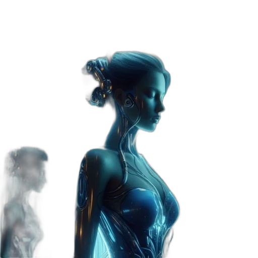 dress, robot, concept art, 3d render transparent PNG cut-out