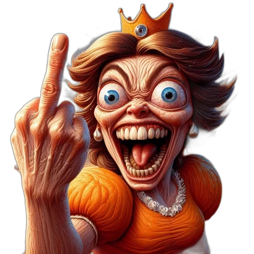 crown, face, creature, 3d render transparent PNG cut-out