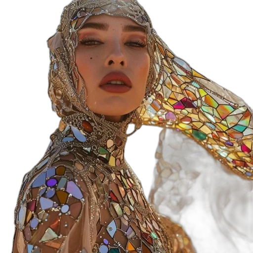 jewelry, dress, face, jacket transparent PNG cut-out