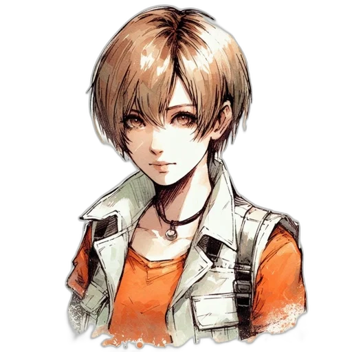 jacket, face, staff, weapon transparent PNG cut-out
