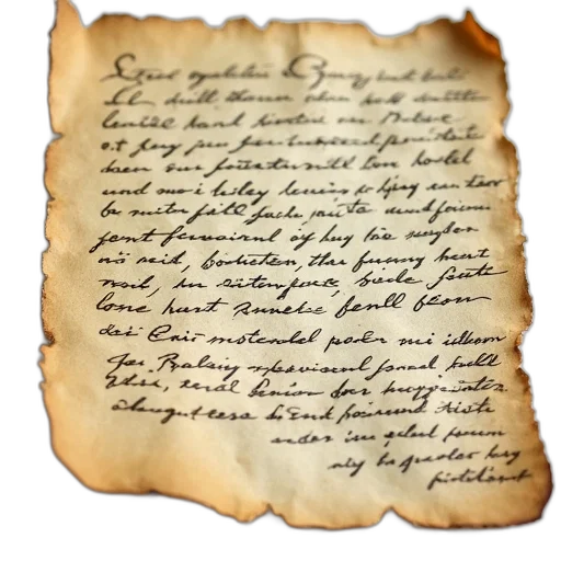 close-up, view, vintage, letter transparent PNG cut-out