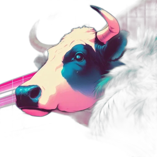 animal, mask, vaporwave, concept art transparent PNG cut-out