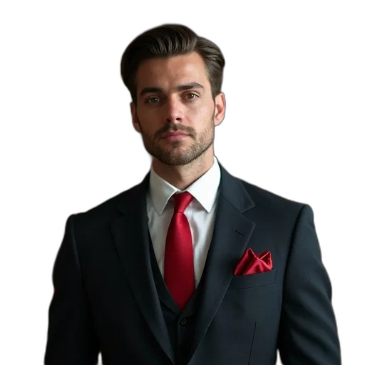 jacket, staff, face, photorealistic transparent PNG cut-out