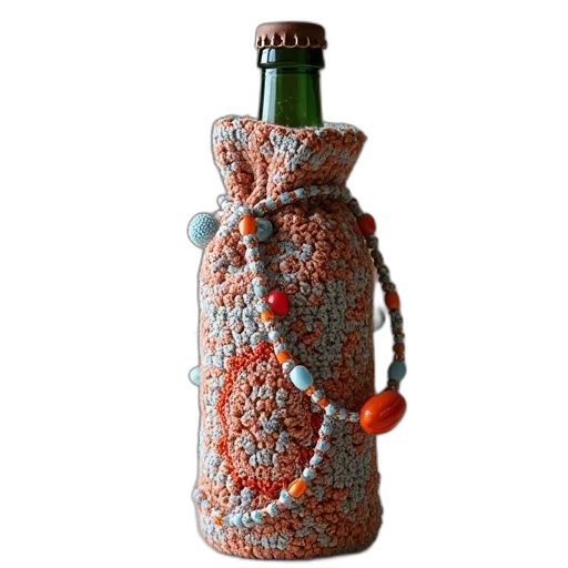 bottle, dress, jewelry, 3d render transparent PNG cut-out