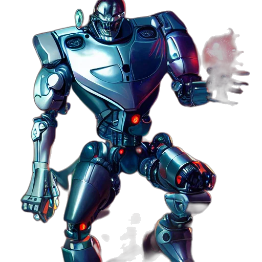 robot, concept art, 3d render, comic book art transparent PNG cut-out