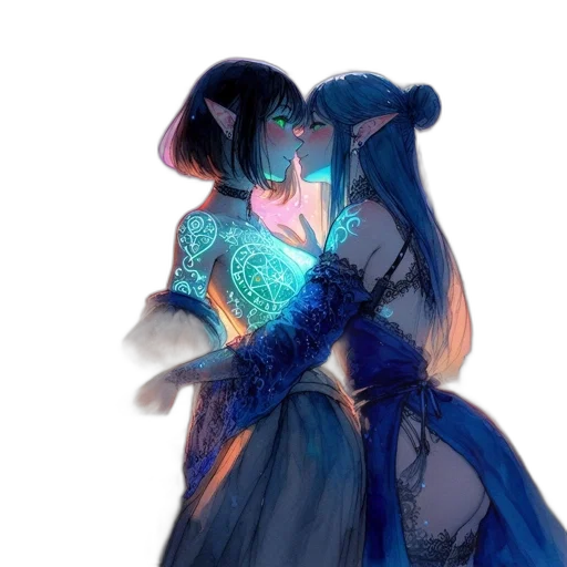 dress, mask, jewelry, staff transparent PNG cut-out