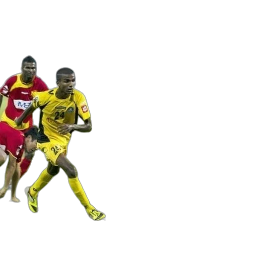 soccer, player, yellow, uniform transparent PNG cut-out