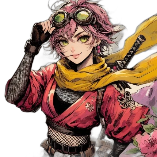 weapon, staff, flower, face transparent PNG cut-out