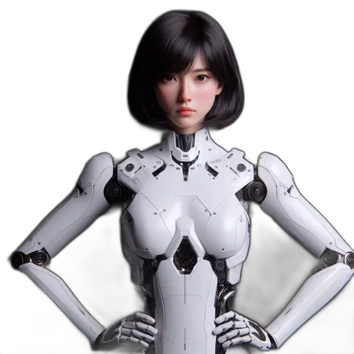 robot, 3d render, concept art, cyberpunk transparent PNG cut-out