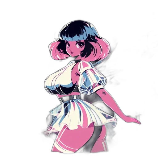 dress, flower, robot, staff transparent PNG cut-out
