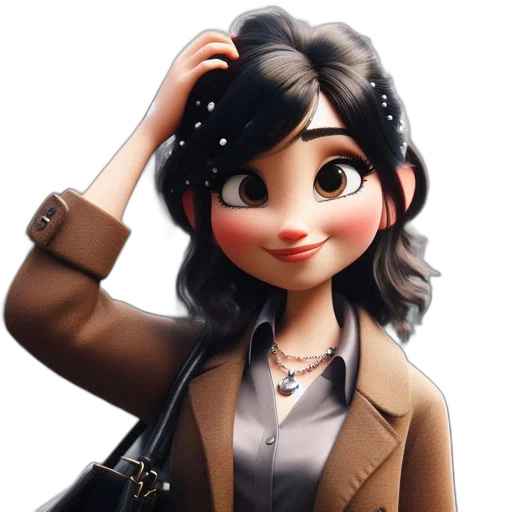 staff, jacket, jewelry, 3d render transparent PNG cut-out