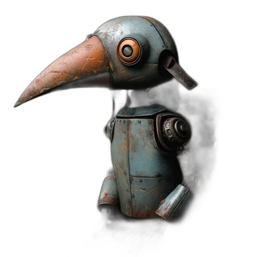 robot, staff, mask, creature transparent PNG cut-out