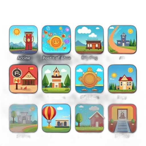 concept art, collection, various, educational transparent PNG cut-out