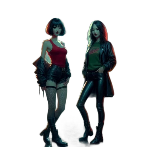 concept art, pixel art, comic book art, cyberpunk transparent PNG cut-out