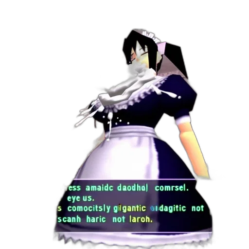 dress, weapon, vaporwave, 3d render transparent PNG cut-out