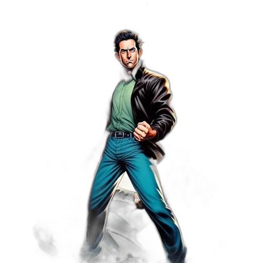 jacket, weapon, concept art, comic book art transparent PNG cut-out