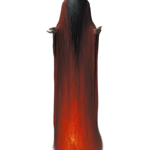 hair, dress, staff, creature transparent PNG cut-out
