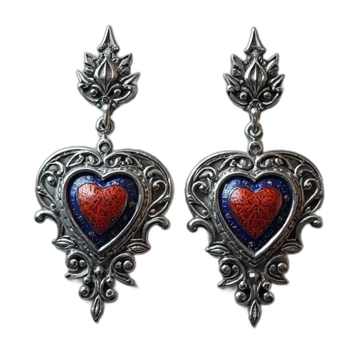 jewelry, pair, silver, earrings transparent PNG cut-out