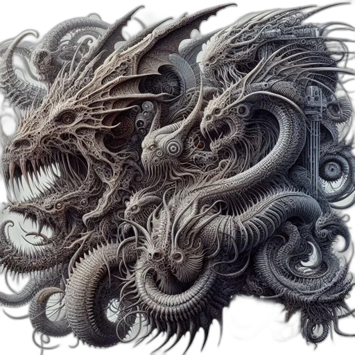 dragon, hair, mask, creature transparent PNG cut-out