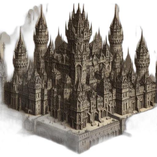 building, crown, concept art, 3d render transparent PNG cut-out
