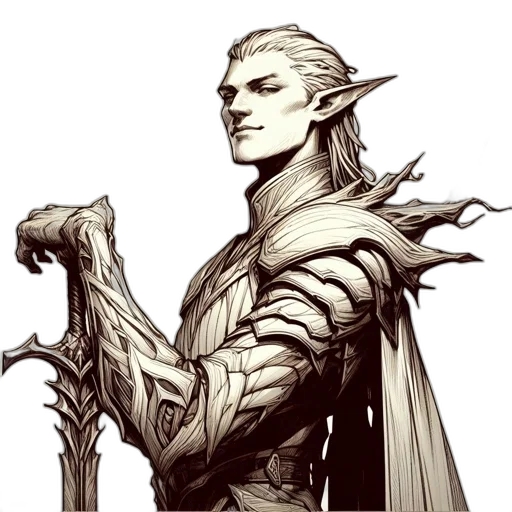 dragon, staff, sword, fantasy art transparent PNG cut-out
