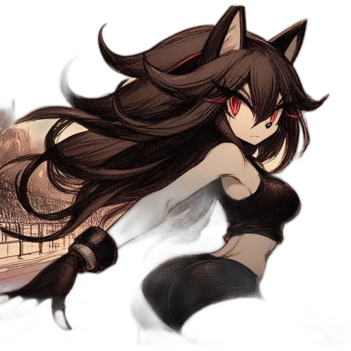 creature, staff, weapon, hair transparent PNG cut-out