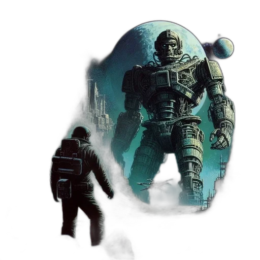 robot, mask, concept art, fantasy art transparent PNG cut-out