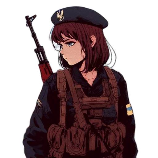 weapon, jacket, staff, face transparent PNG cut-out