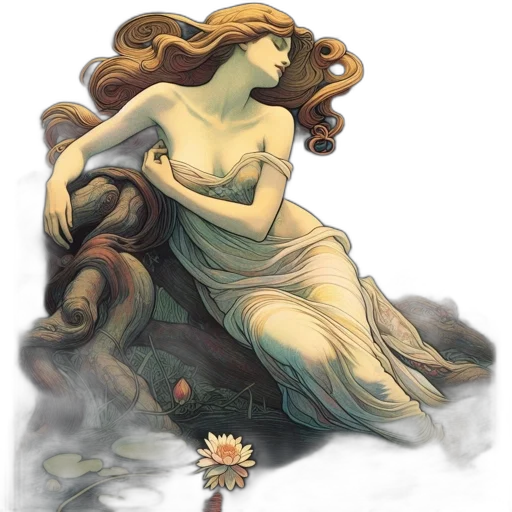 dress, crown, jewelry, fantasy art transparent PNG cut-out