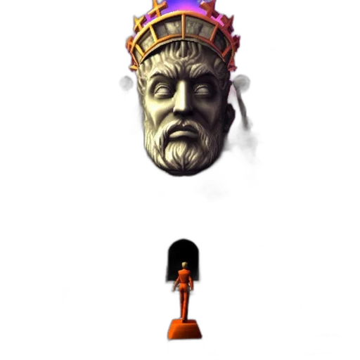 crown, staff, face, hat transparent PNG cut-out