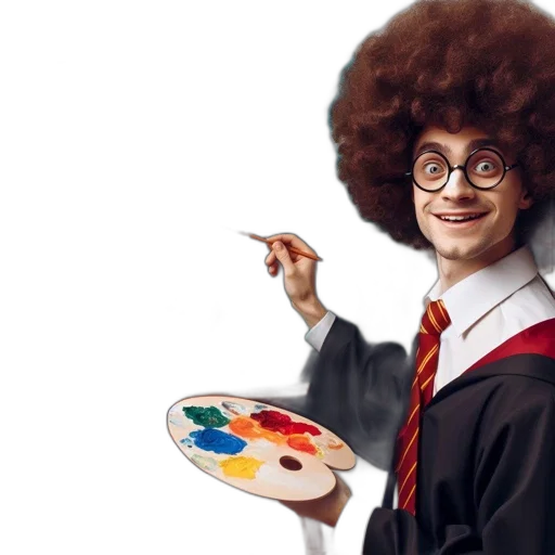 staff, hair, hat, creature transparent PNG cut-out