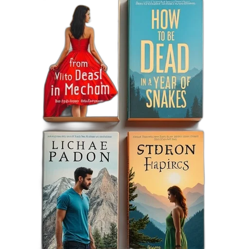 collection, four, books, different transparent PNG cut-out