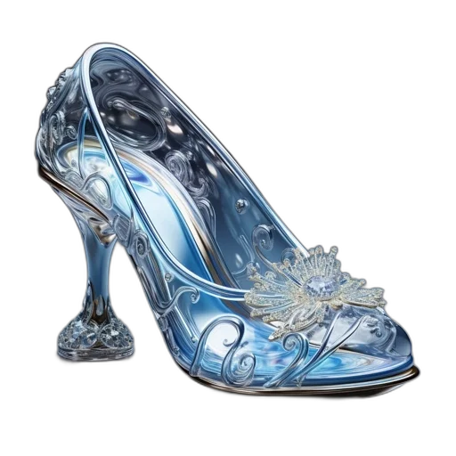 shoes, fantasy art, photorealistic, illuminated transparent PNG cut-out