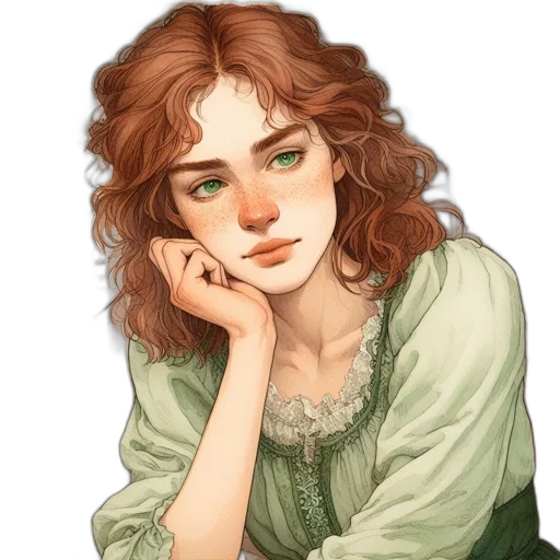 face, dress, fantasy art, pixel art transparent PNG cut-out