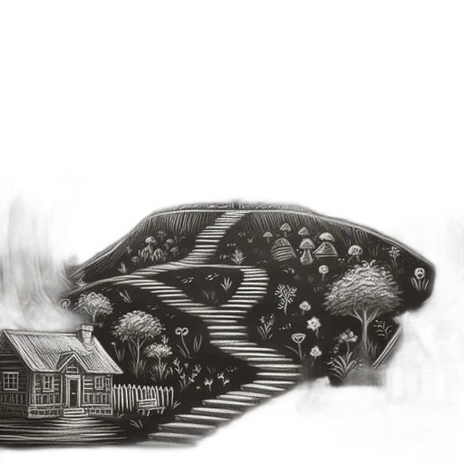 car, building, furniture, hair transparent PNG cut-out