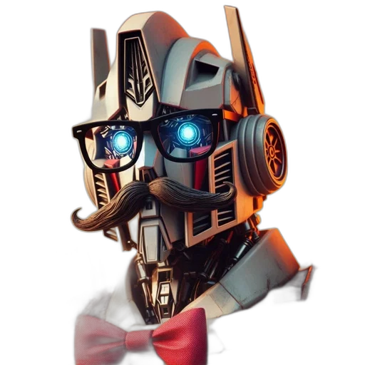 robot, mask, concept art, 3d render transparent PNG cut-out