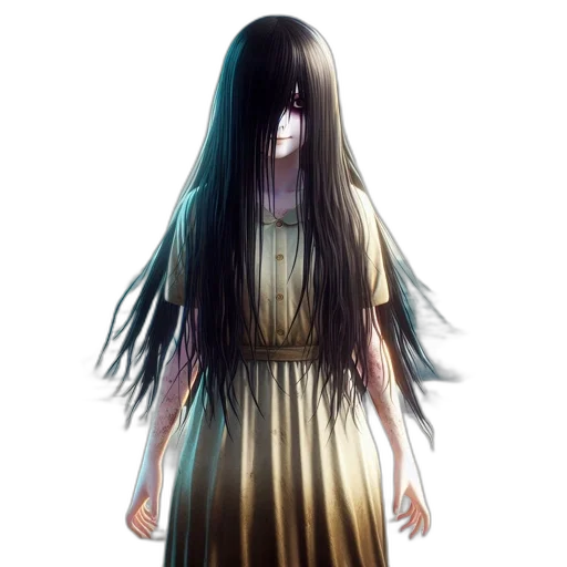 dress, hair, mask, creature transparent PNG cut-out