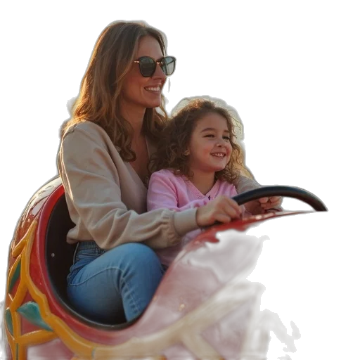 woman, child, riding, ride transparent PNG cut-out