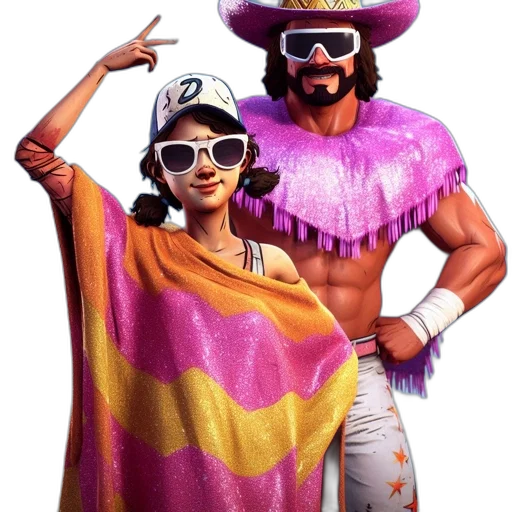 vaporwave, concept art, two, animated transparent PNG cut-out