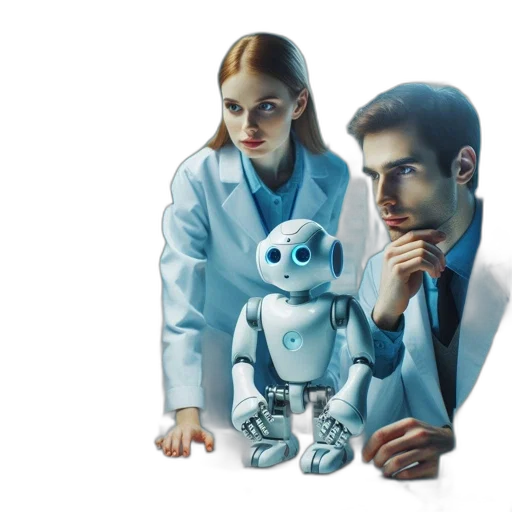robot, concept art, 3d render, photorealistic transparent PNG cut-out