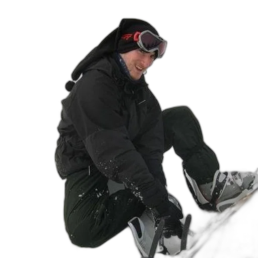 jacket, staff, snow, man transparent PNG cut-out