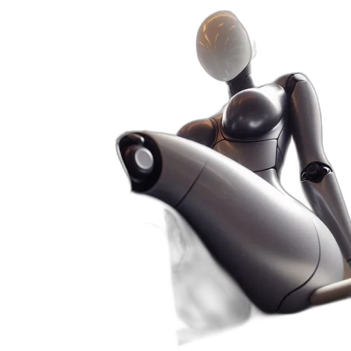 robot, staff, 3d render, concept art transparent PNG cut-out